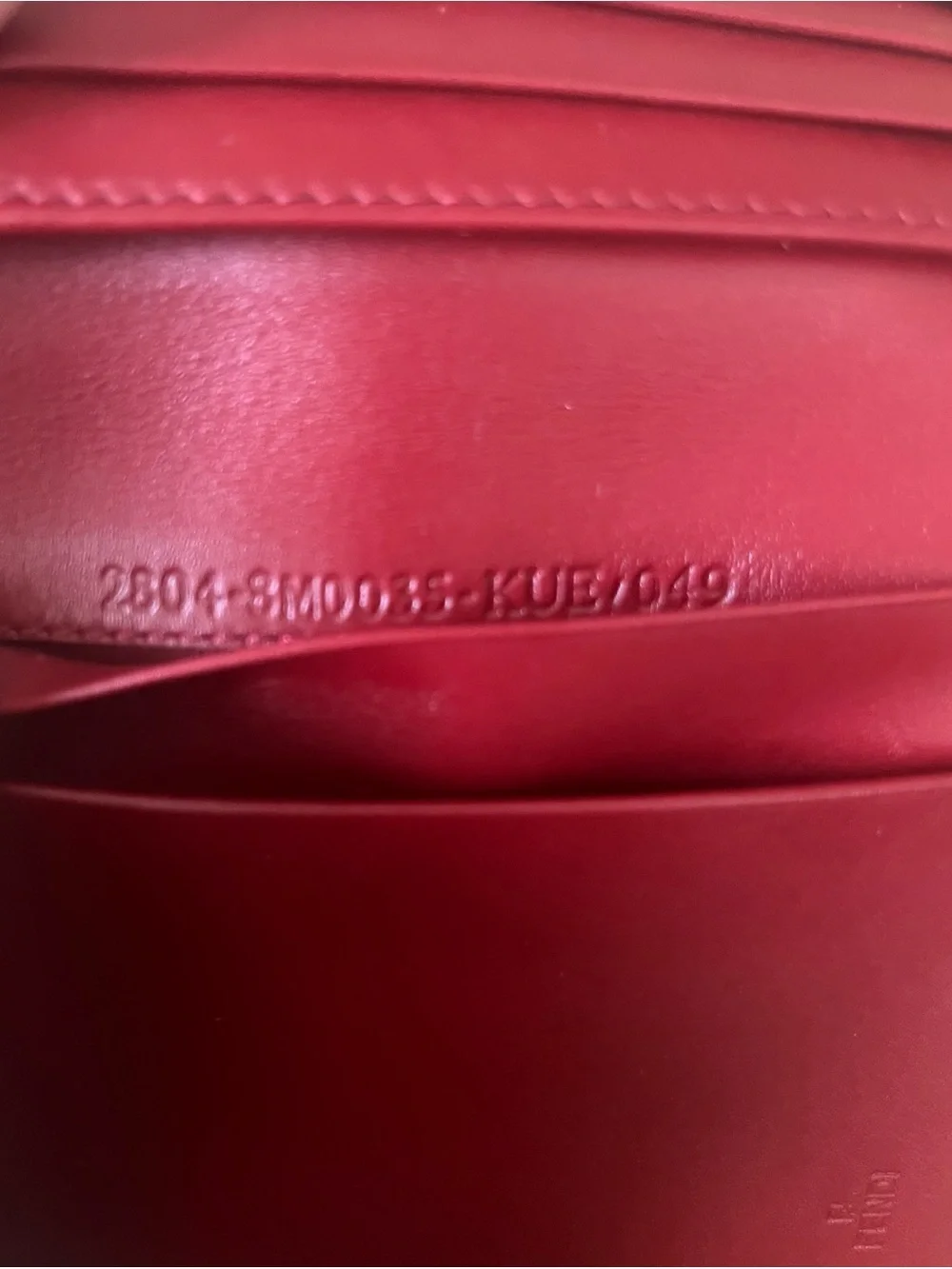 Fendi FF Logo Red Leather compact Wallet with Gold Logo Buckle